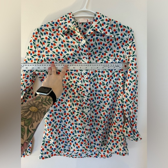 Vintage Mondi Cherry Long Sleeve Blouse and Pleated Skirt - Picture 15 of 16